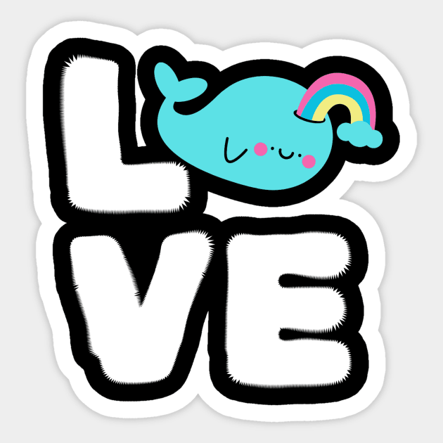 Love Rainbow Whale Sticker by The WYLD Tribe